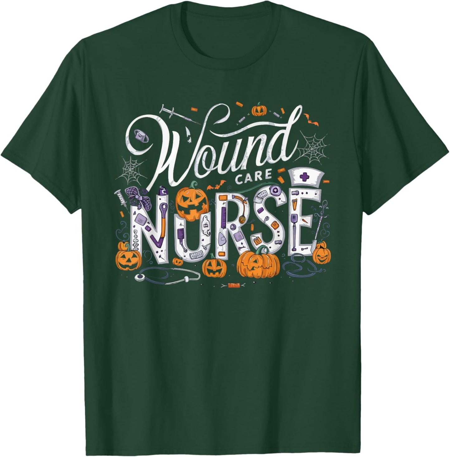 Halloween Wound Care Nurse Spooky Nursing Trick Or Treat T-Shirt - T-Shirt | Forest