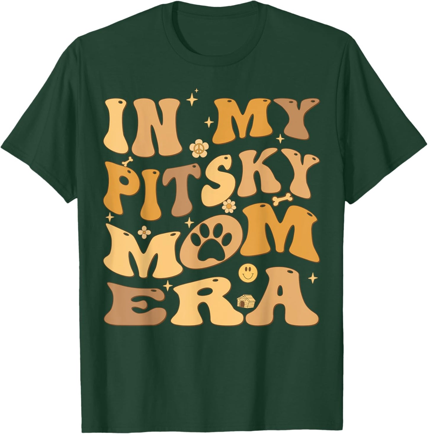 In My Pitsky Mom Era Groovy Pitsky Dog Men Women Kids T-Shirt - T-Shirt | Forest