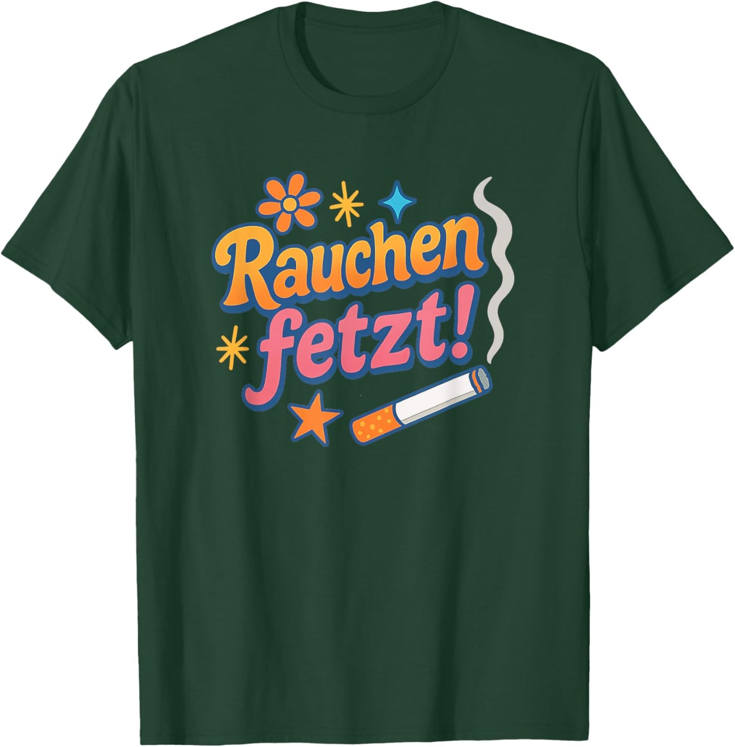 Rauchen fetzt! – Lustiges Retro Pop-Art - Witziges Geschenk T-Shirt - T-Shirt | Forest