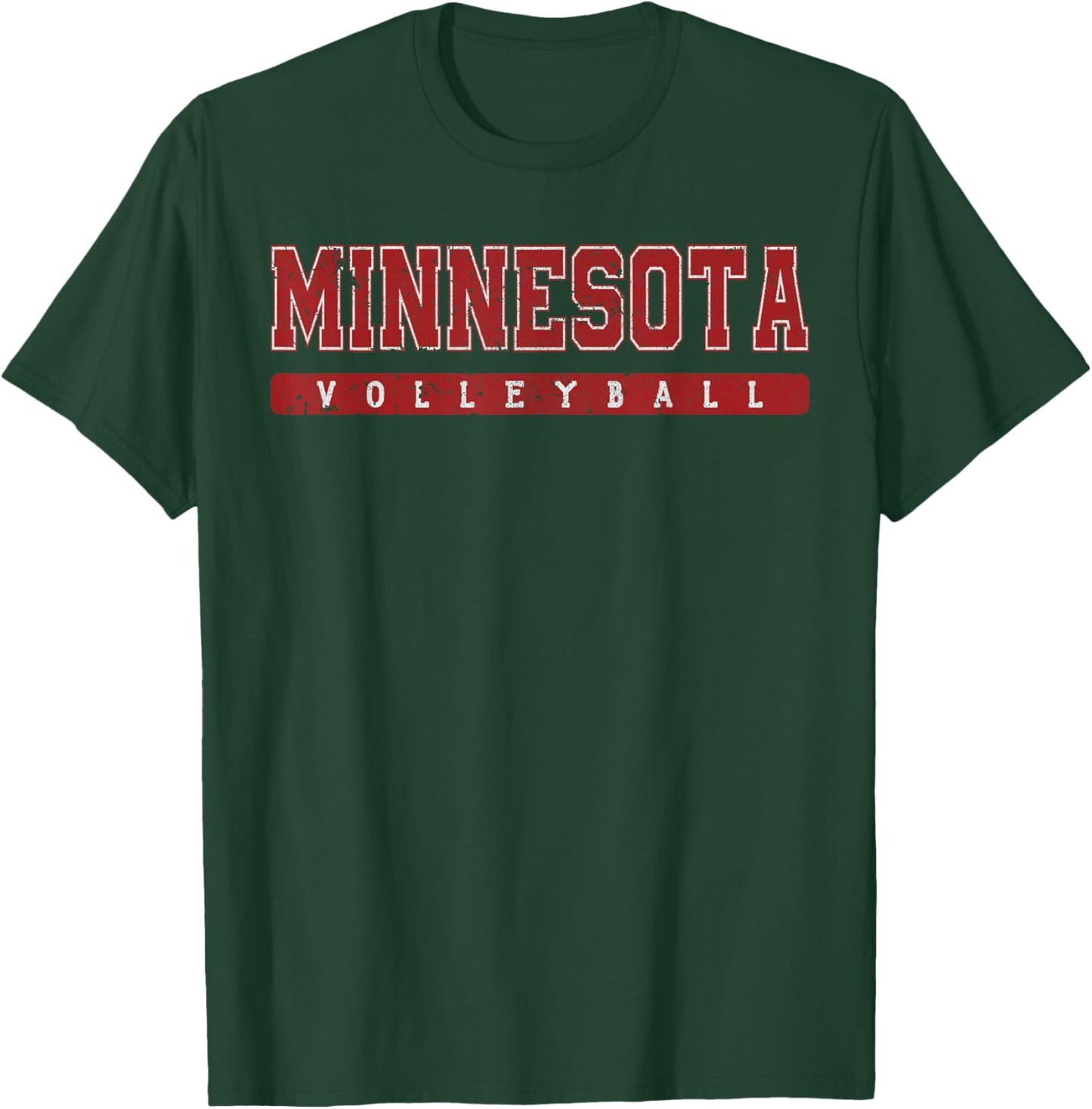 Minnesota Volleyball Red Vintage Text T-Shirt - T-Shirt | Forest