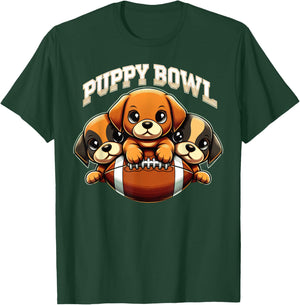 Puppy Bowl Shirt Sunday Funny Puppies Puppybowl Dog Fan Men Women Kids T-Shirt - T-Shirt | Forest