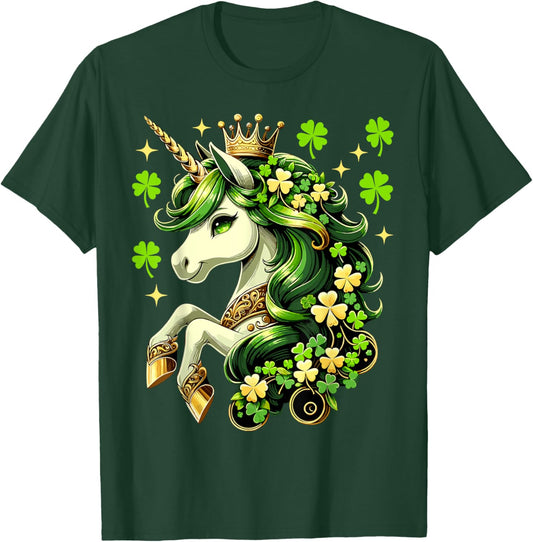 St Patrick Day Unicorn Girls Toddler Lepricorn Unicorn T-Shirt - T-Shirt | Forest