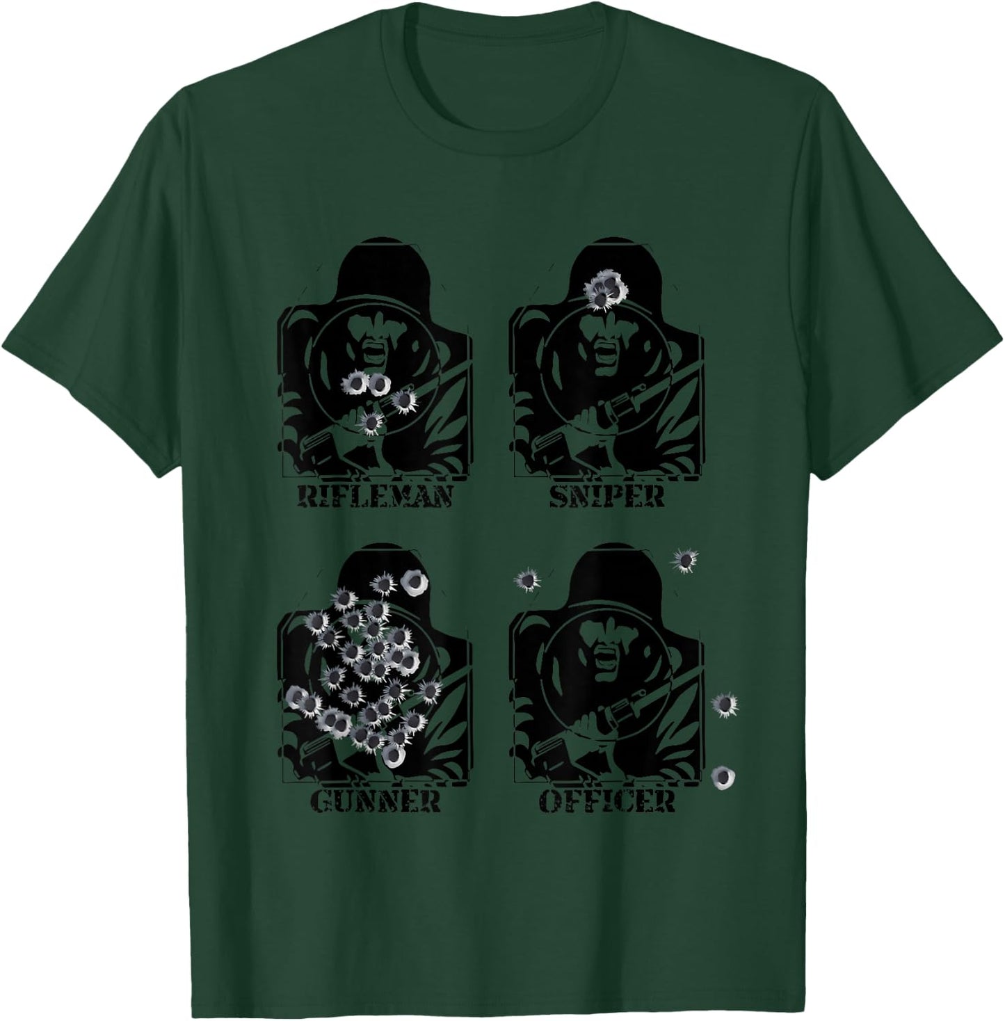Funny Army Rifle Range Target Rifleman Sniper Gunner Officer T-Shirt - T-Shirt | Forest