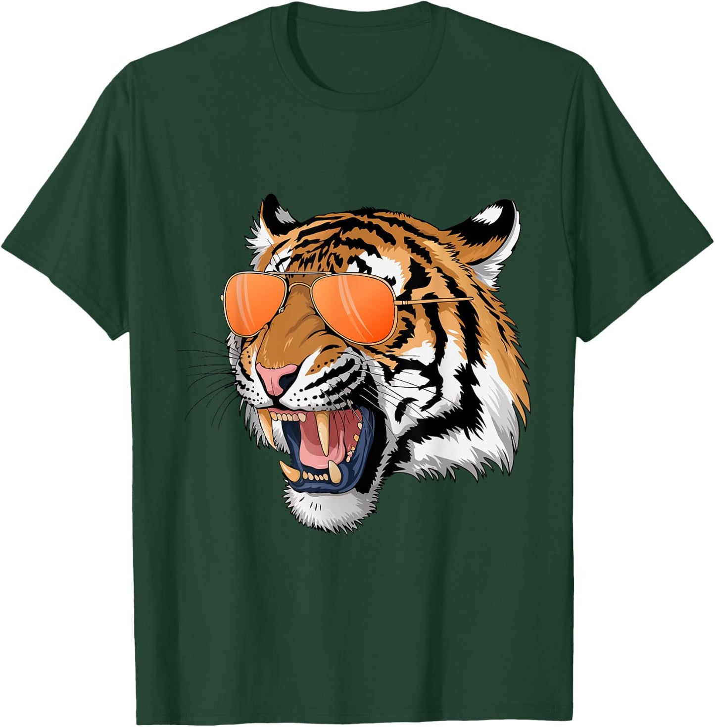 Cool Growling Bengal Tiger with Sunglasses T-Shirt - T-Shirt | Forest