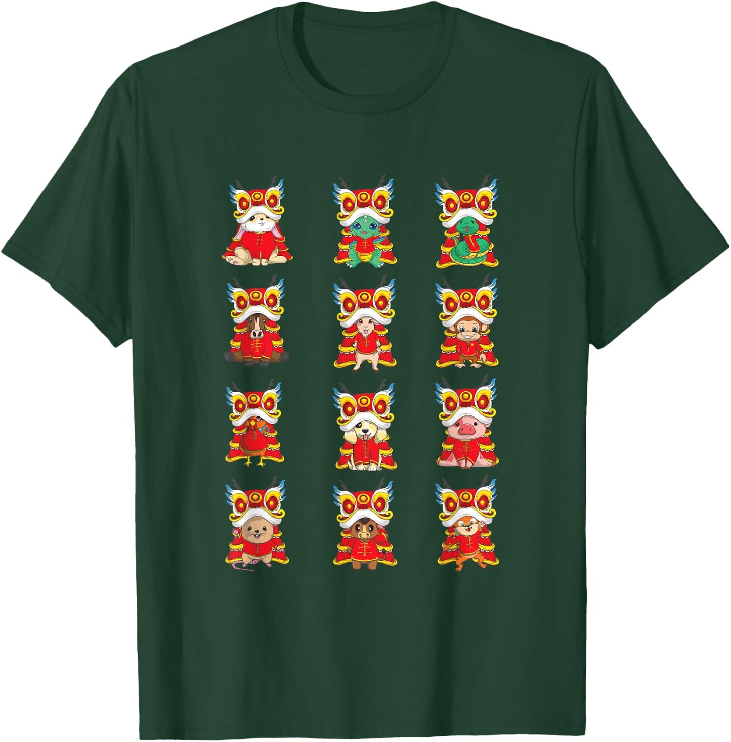 Chinese New Year Lunar Zodiac Signs Kids Boy Girl T-Shirt - T-Shirt | Forest