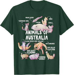 Animals Of Australia Australian Animal Educational Gift Cute T-Shirt - T-Shirt | Forest