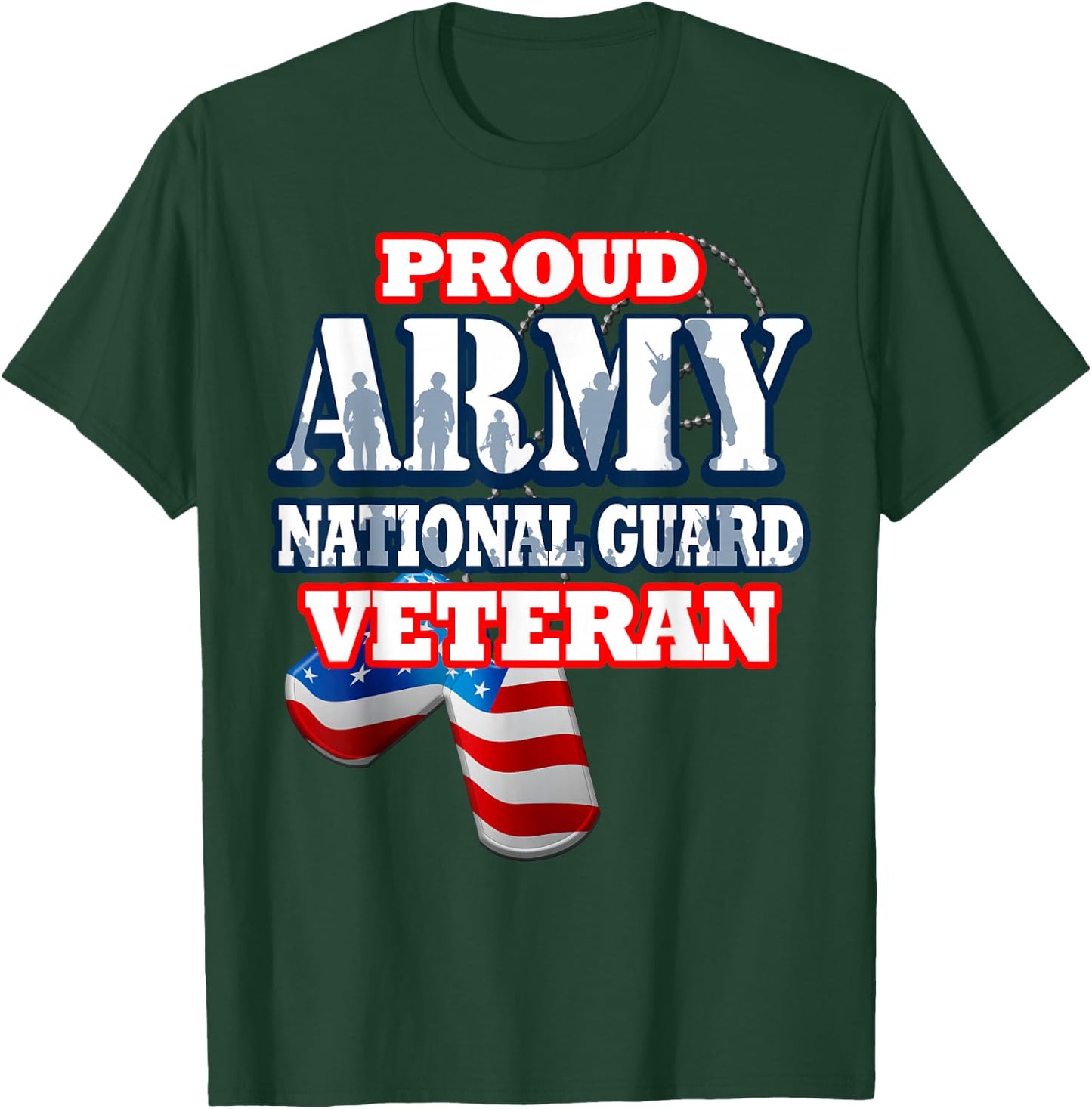 USA Proud Army National Guard Veteran Shirt Men Women T-Shirt - T-Shirt | Forest