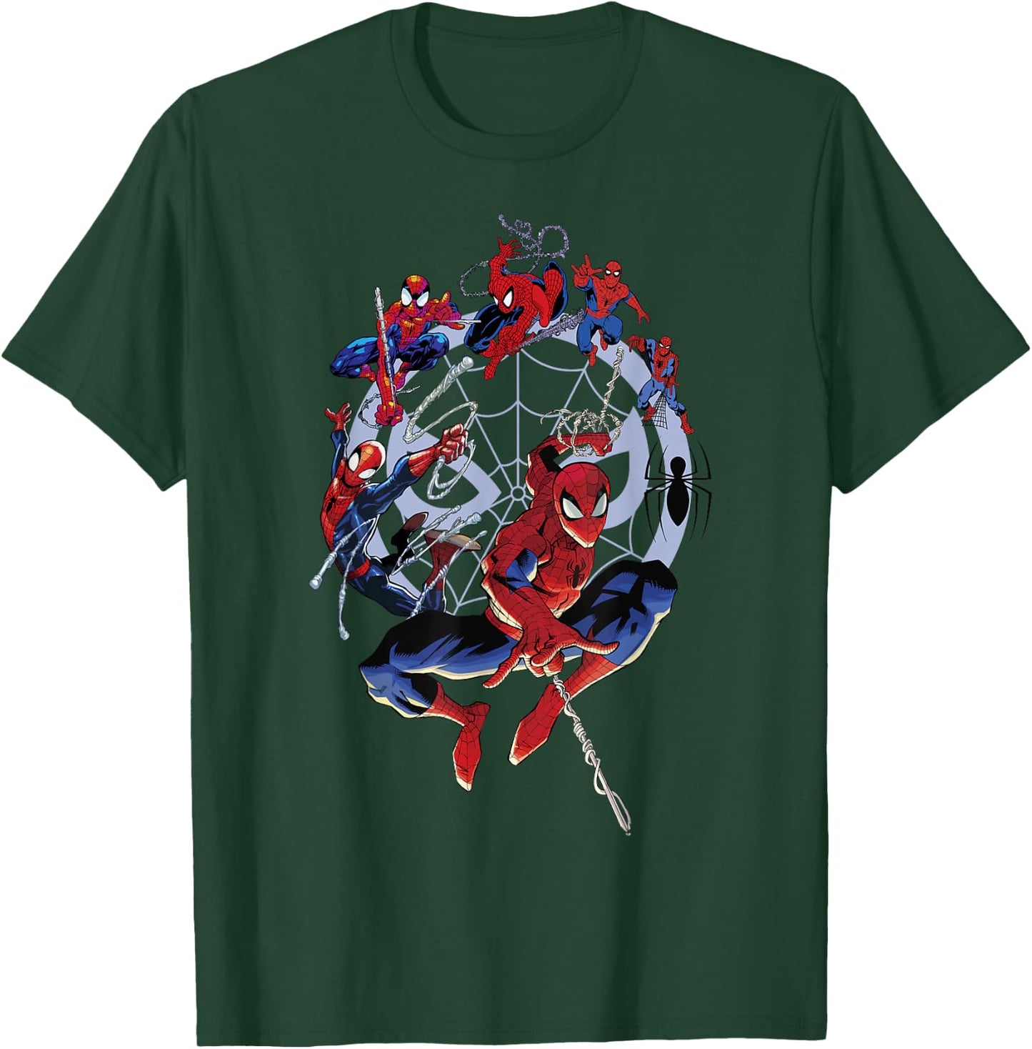 Marvel Spider-Man 60th Anniversary Spidey Circle Evolution T-Shirt - T-Shirt | Forest