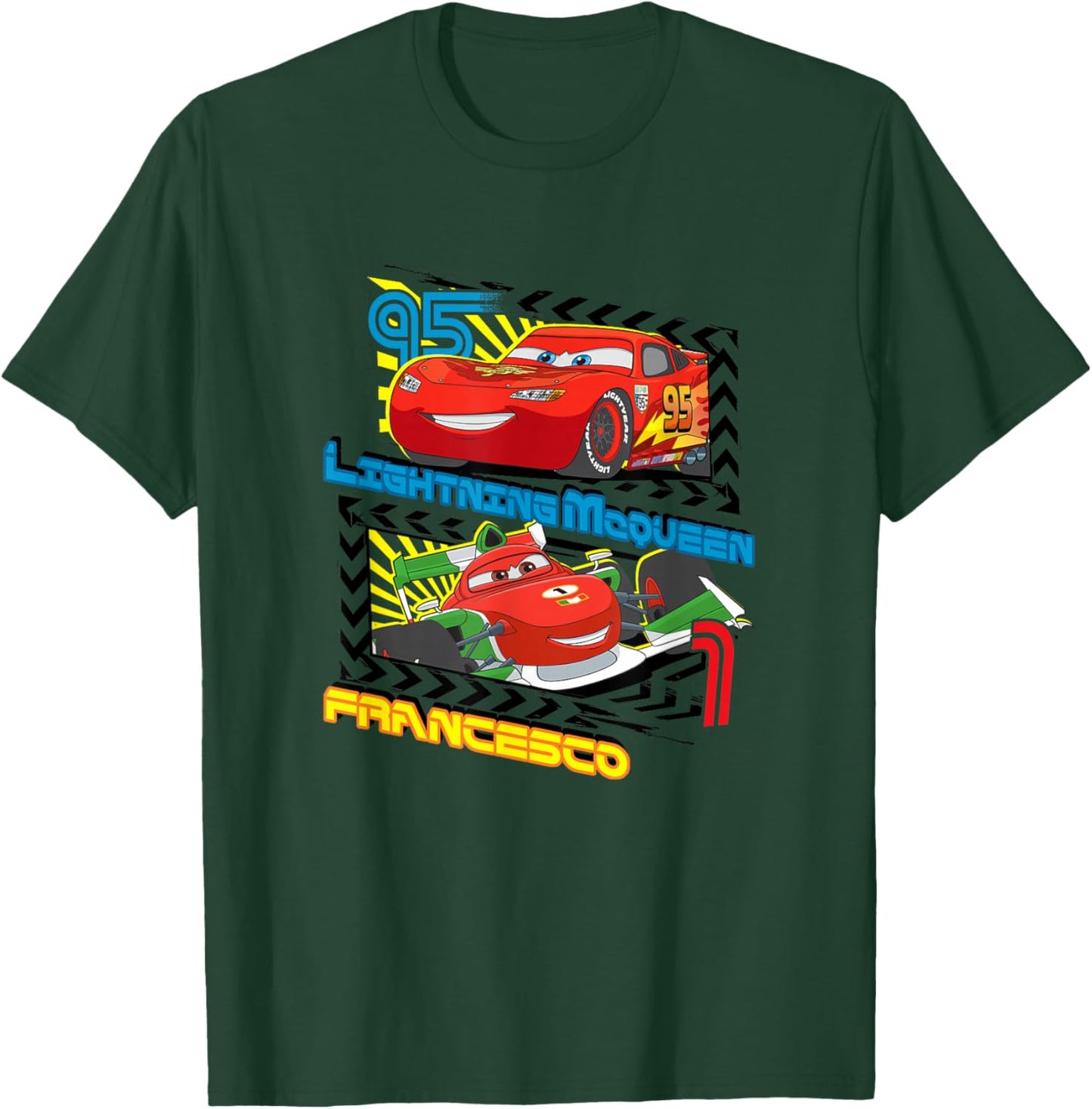 Disney Pixar Cars 2 Lightning McQueen VS Francesco T-Shirt - T-Shirt | Forest