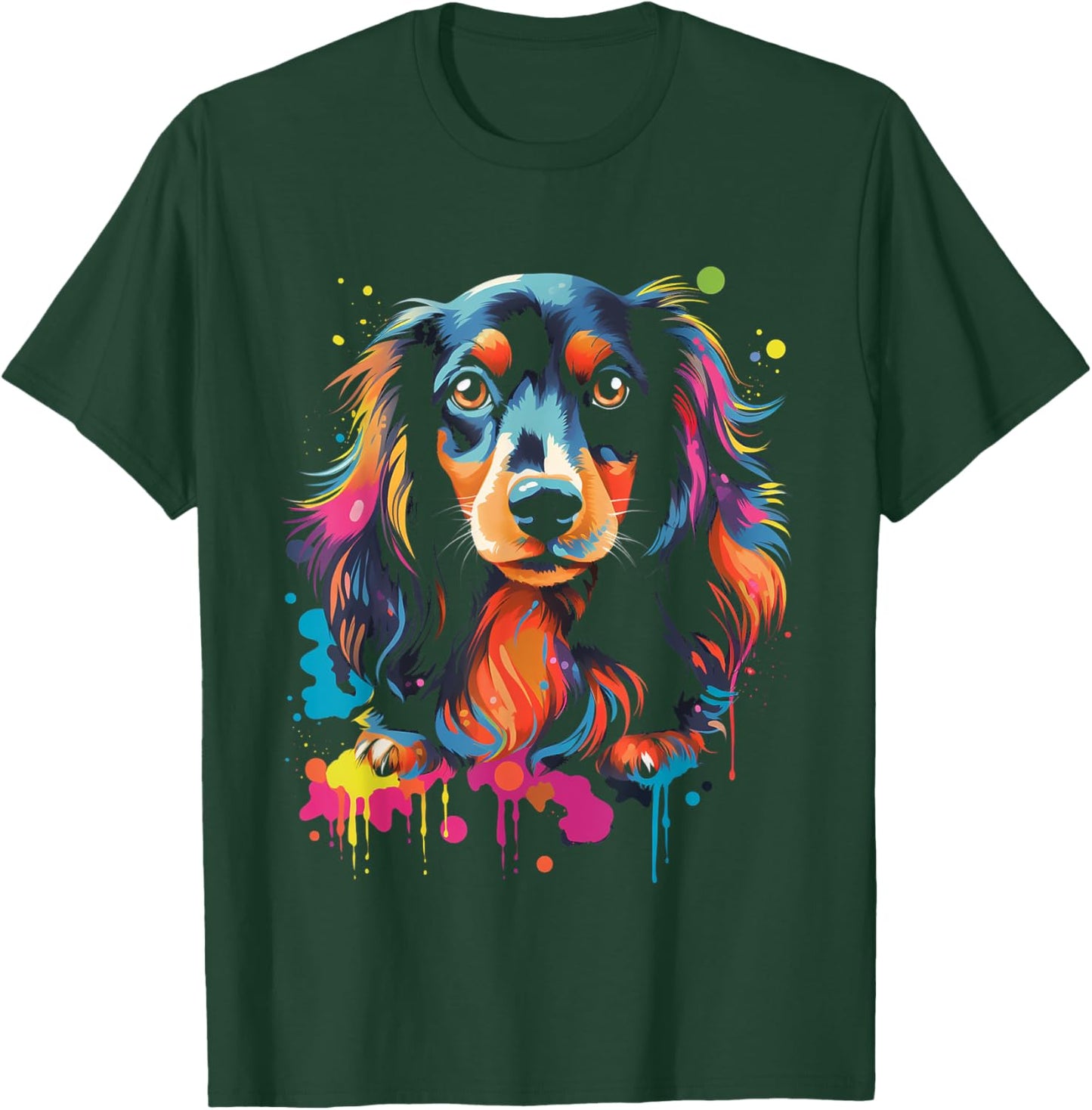 Long Hair Dachshund Puppy Best Dog Walking Pet Women Kids T-Shirt - T-Shirt | Forest
