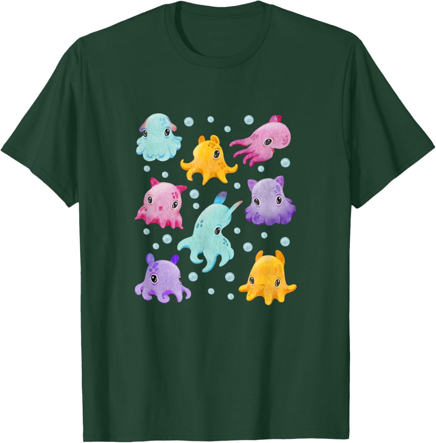 Dumbo Octopus, niedliches Oktopus-Geschenk, niedliche Aquarell-Kraken T-Shirt - T-Shirt | Forest
