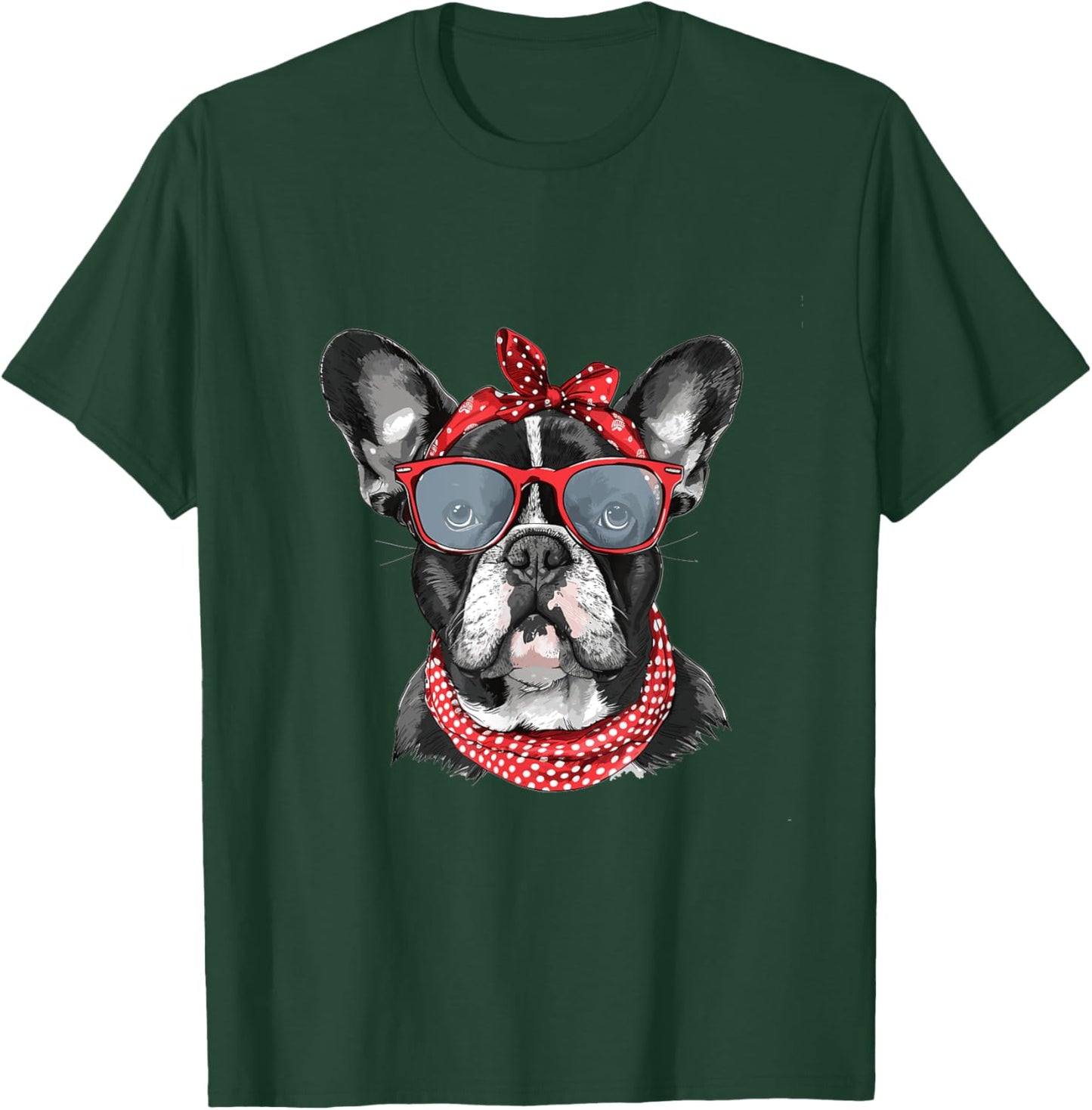 French Bulldog Frenchie Dog Mom Bandana Mothers Day Graphic T-Shirt - T-Shirt | Forest