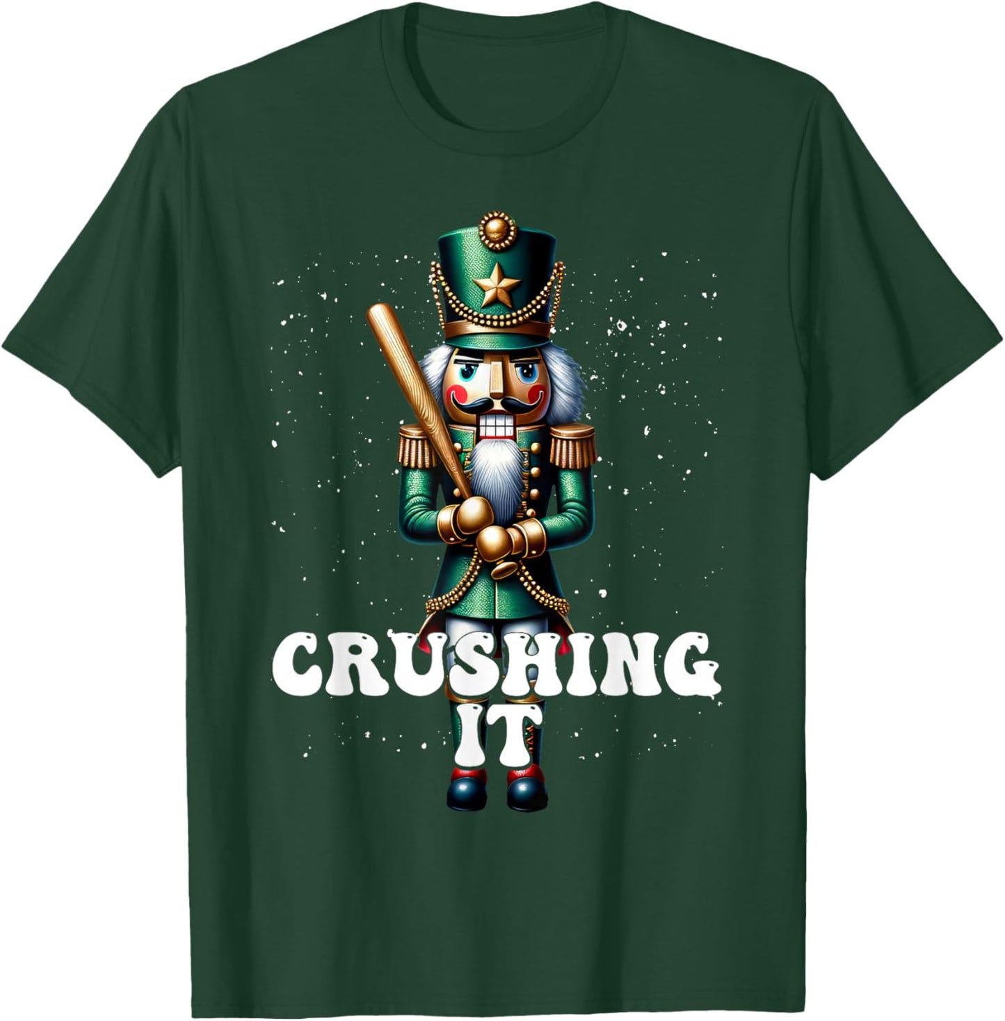 Baseball Player Nutcracker Crushing It Christmas T-Shirt - T-Shirt | Forest
