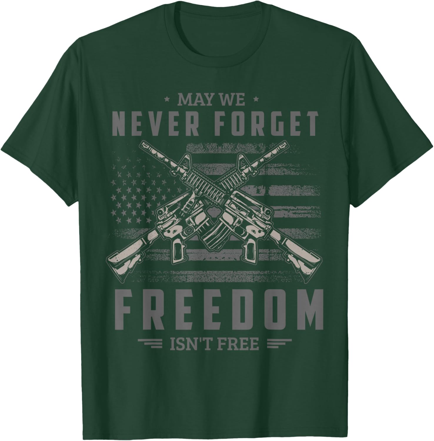 May we never forget freedom isn't free Memorial Day Soldier T-Shirt - T-Shirt | Forest