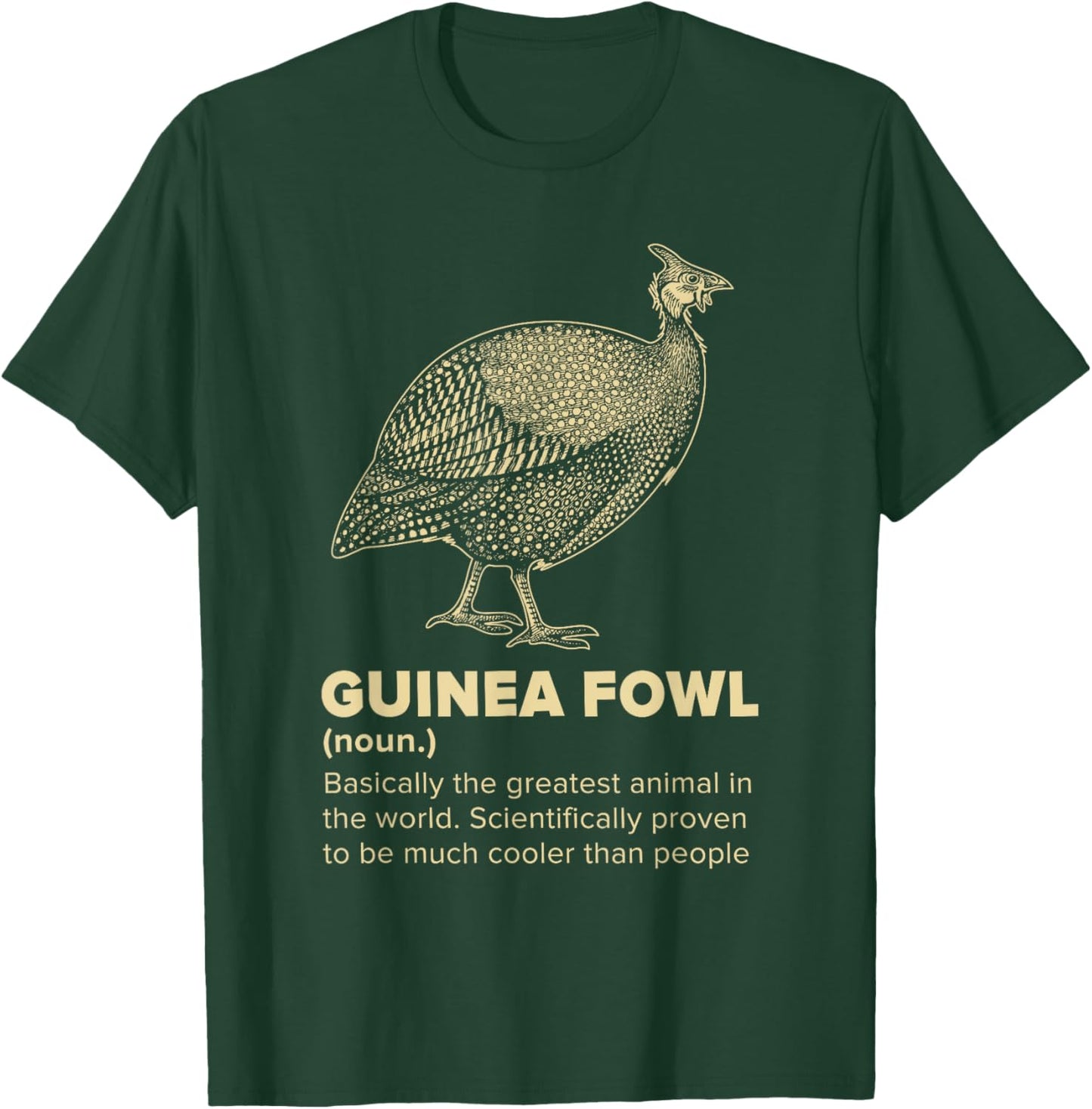 Guinea Fowl Funny Farm Bird Design -Kids Black Cotton Small T-Shirt - T-Shirt | Forest