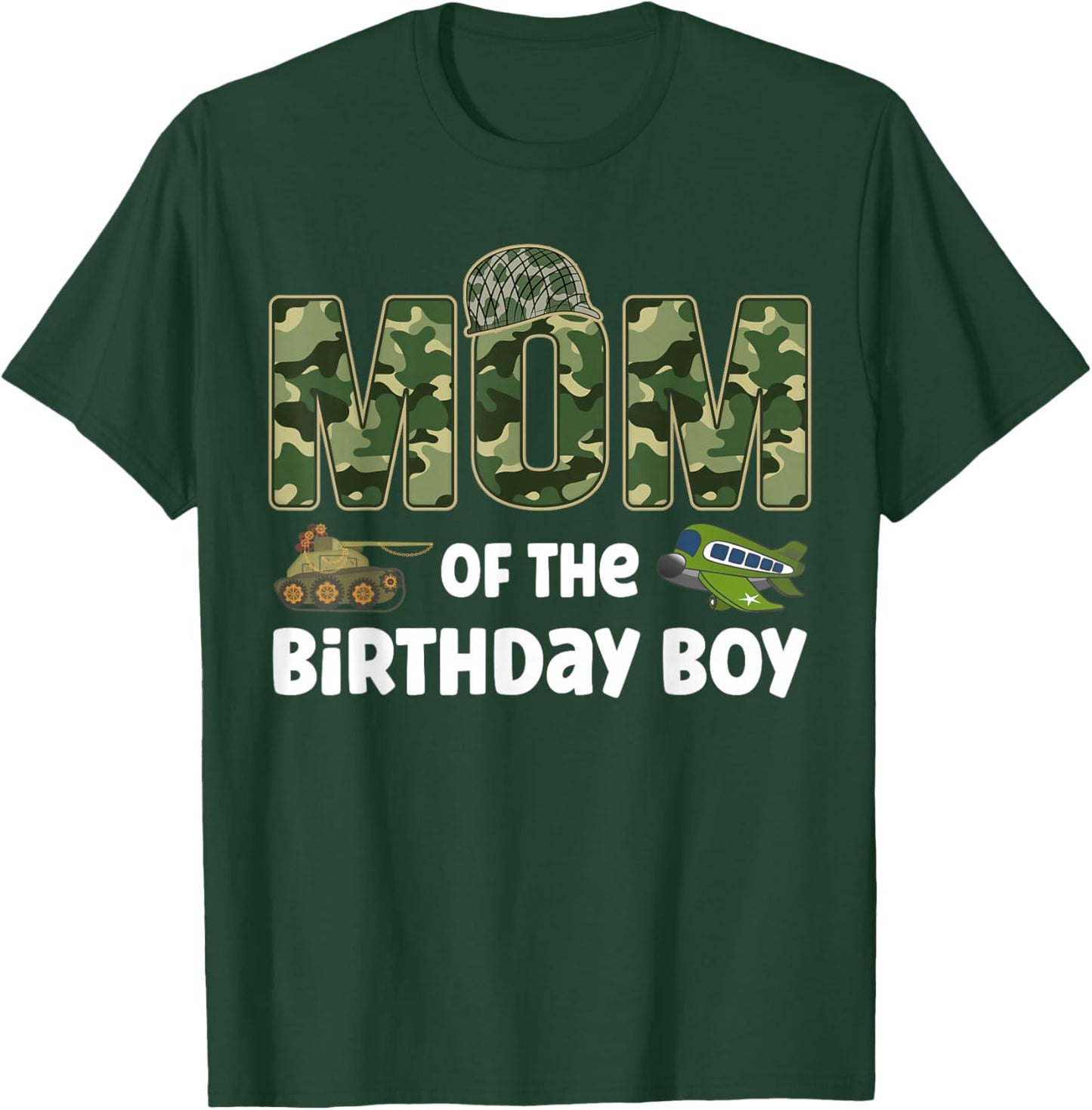 Mom of the Birthday Boy Army Camouflage Birthday Party T-Shirt - T-Shirt | Forest