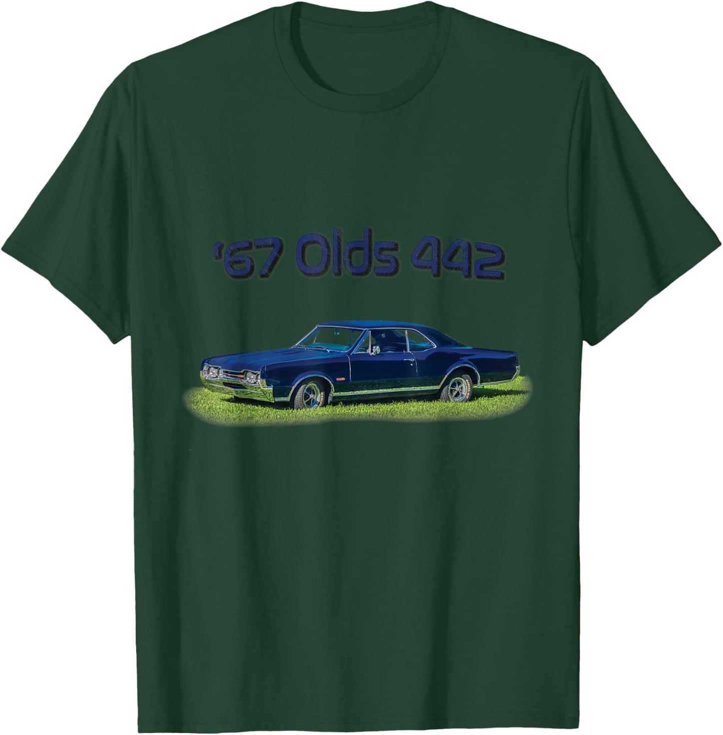 Blue '67 Olds 442 T-Shirt - T-Shirt | Forest