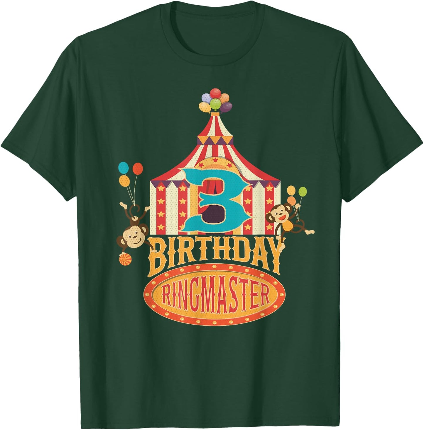 3rd Birthday Ringmaster Kids Circus Lover B-day Party T-Shirt - T-Shirt | Forest