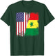 Half Senegalese Flag | Vintage Senegal USA Gift T-Shirt - T-Shirt | Forest