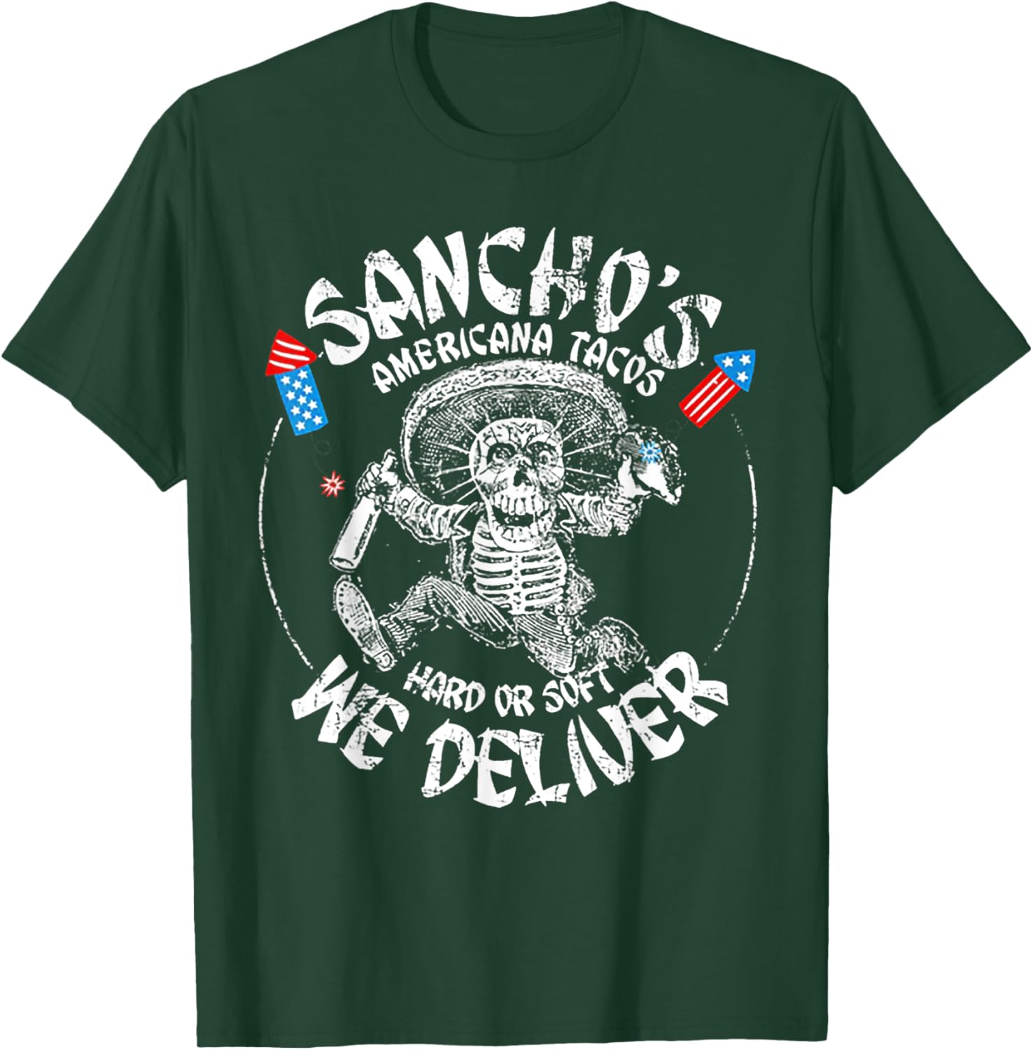 Sancho's Americana Tacos 4th Of July T-Shirt - T-Shirt | Forest