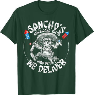 Sancho's Americana Tacos 4th Of July T-Shirt - T-Shirt | Forest