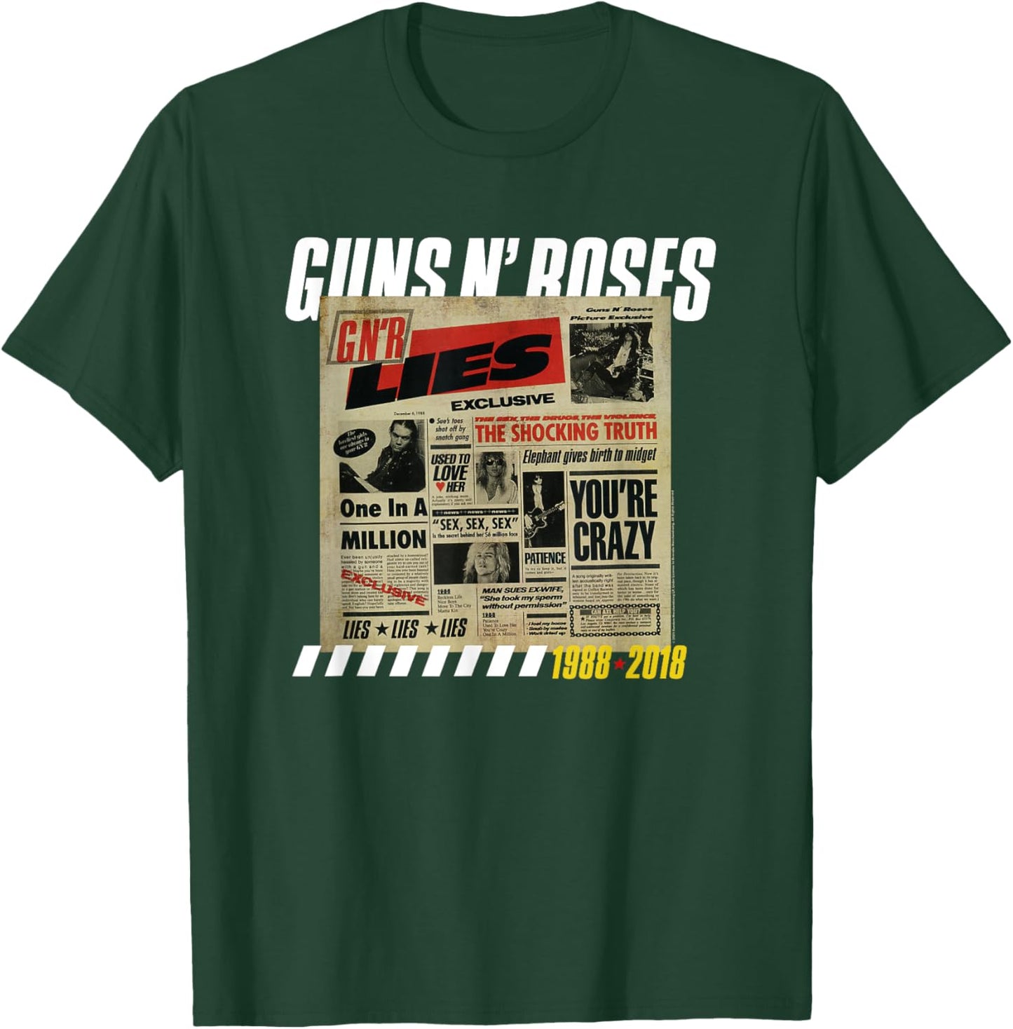 Guns N' Roses Lies Titelliste Rock Band Musik T-Shirt - T-Shirt | Forest