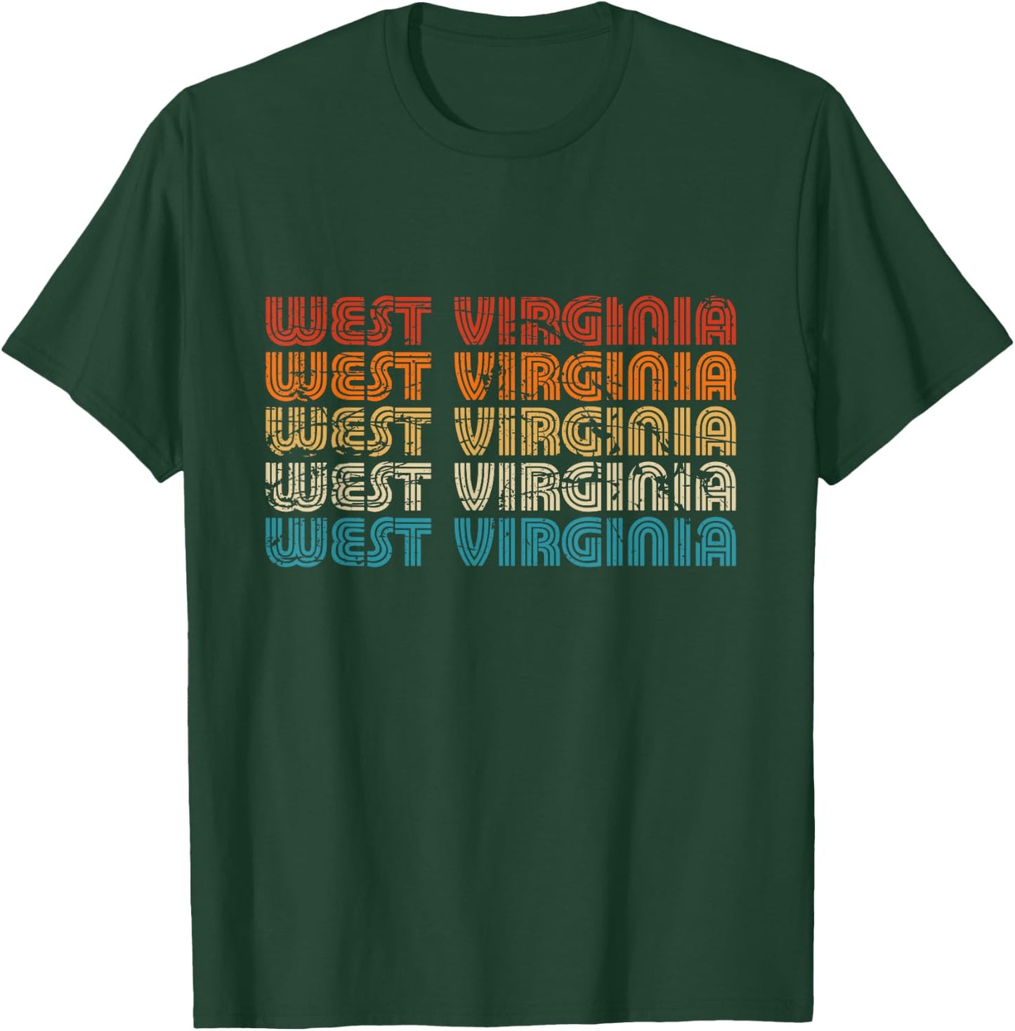 West Virginia State Retro Vintage Women Youth T-Shirt - T-Shirt | Forest