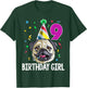 Pug Birthday Girl 9th 9 T Shirt Kids Girls Gift Party T-Shirt - T-Shirt | Forest