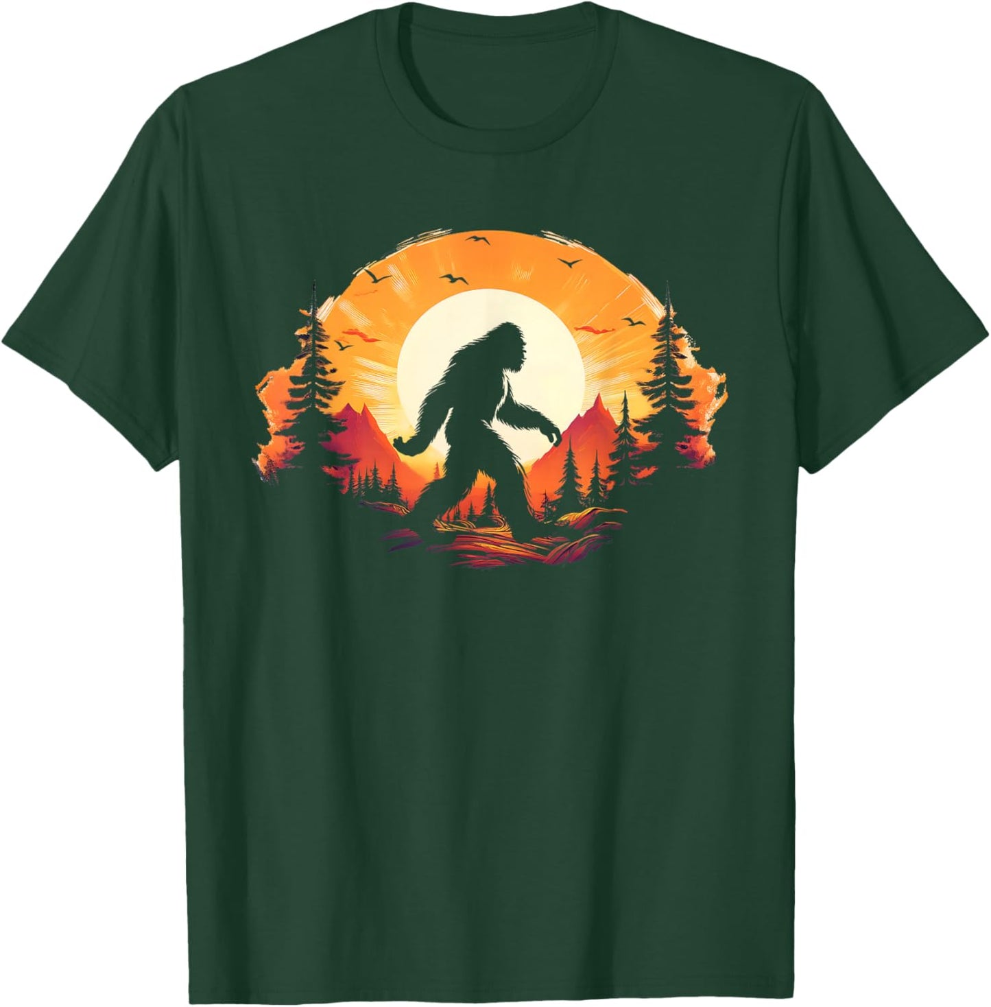 Bigfoot Believer Silhouette Sasquatch Hide And Seek T-Shirt - T-Shirt | Forest