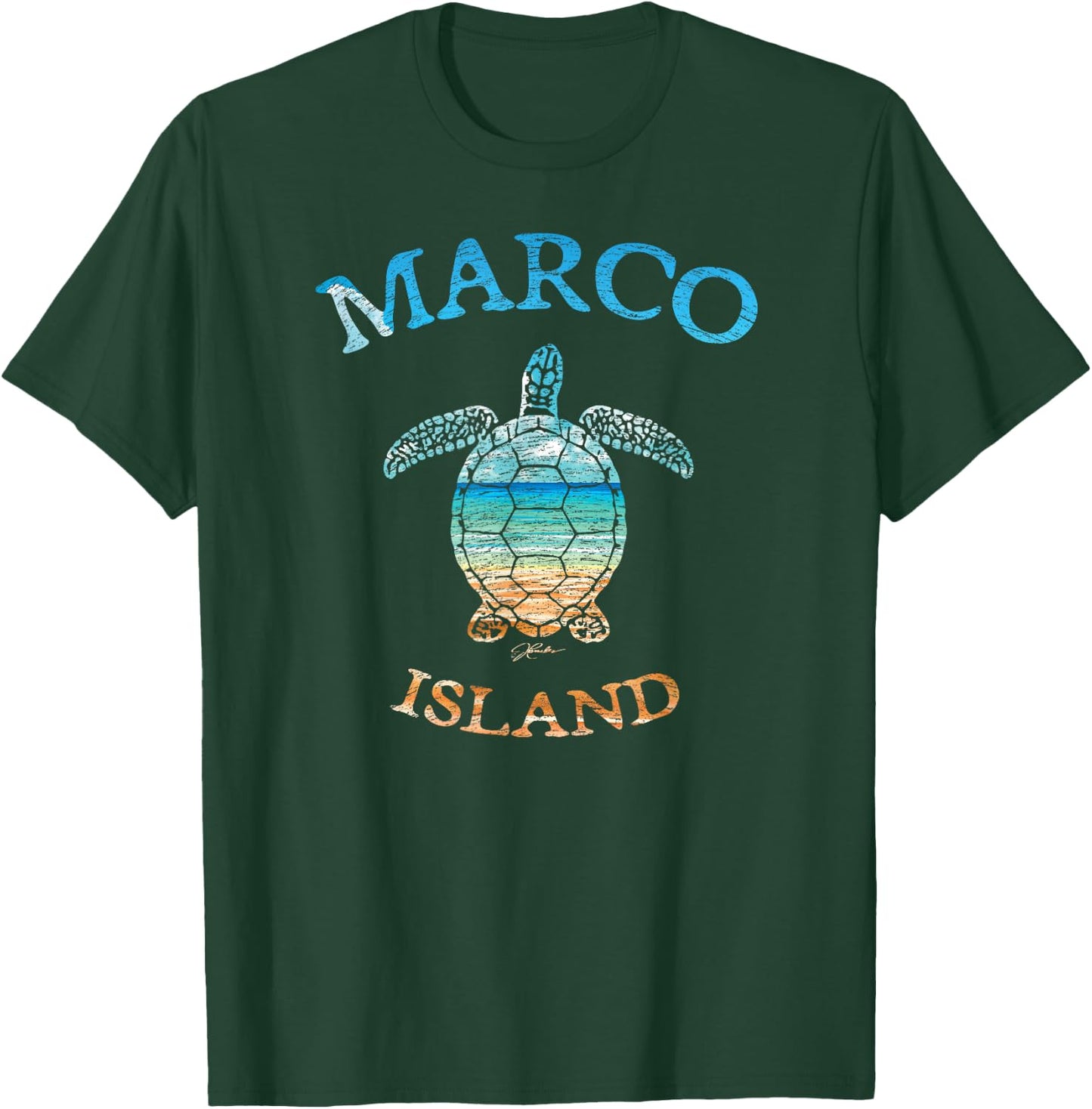 JCombs: Marco Island, FL, Sea Turtle and Beach T-Shirt - T-Shirt | Forest