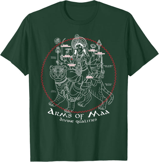 Maa Durga Arms Divine Qualities Spiritual Symbol Hindu T-Shirt - T-Shirt | Forest