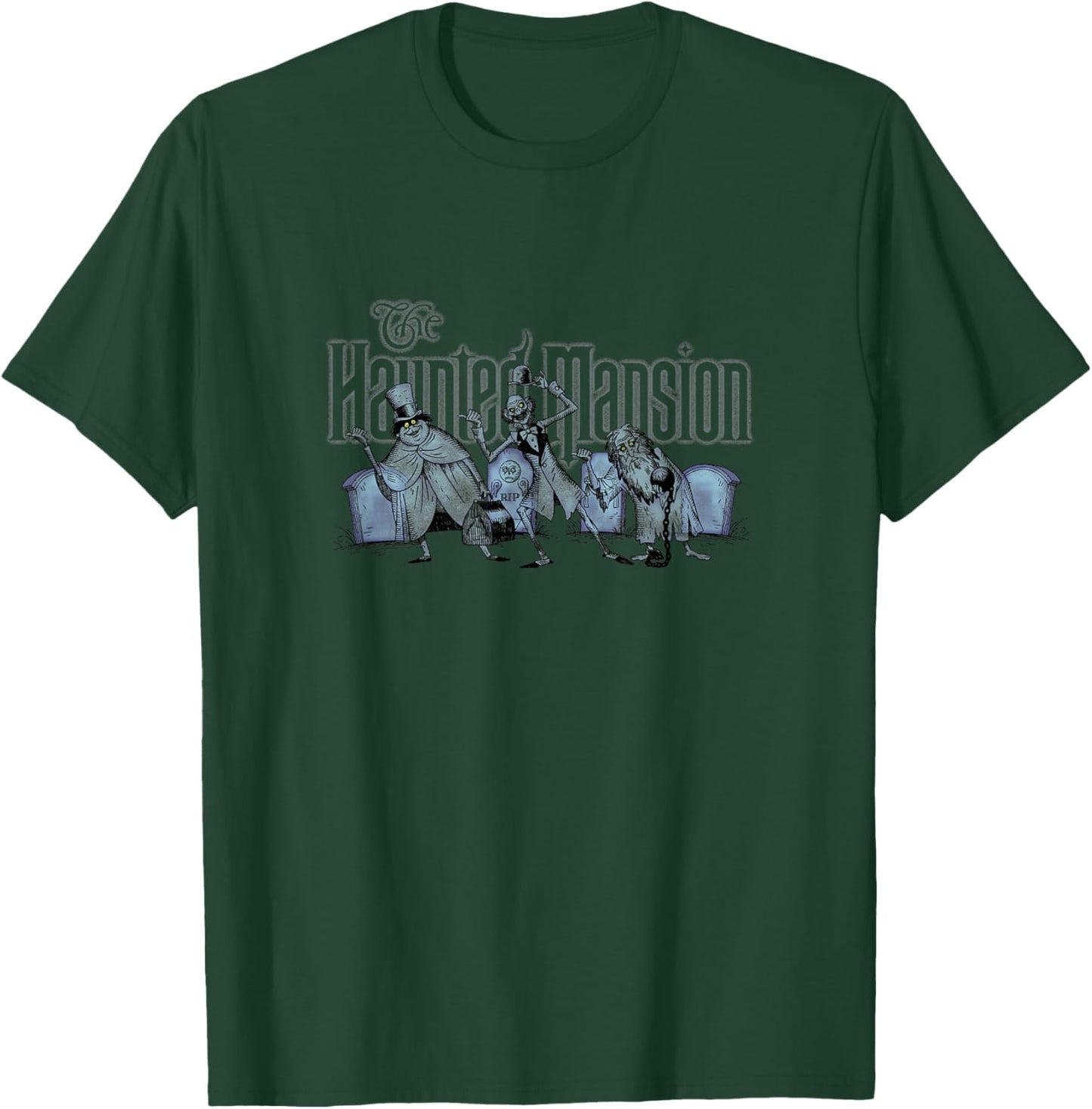 The Haunted Mansion The Hitchhiking Ghosts Big Chest Poster T-Shirt - T-Shirt | Forest