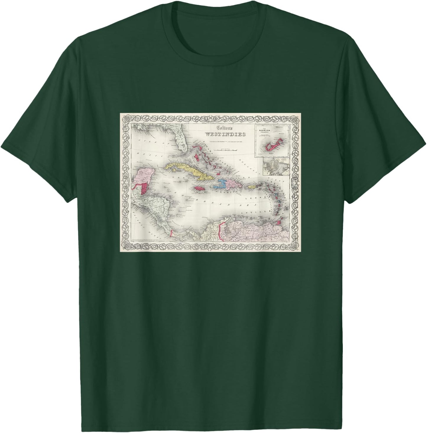 Caribbean Islands Map T Shirt T-Shirt - T-Shirt | Forest