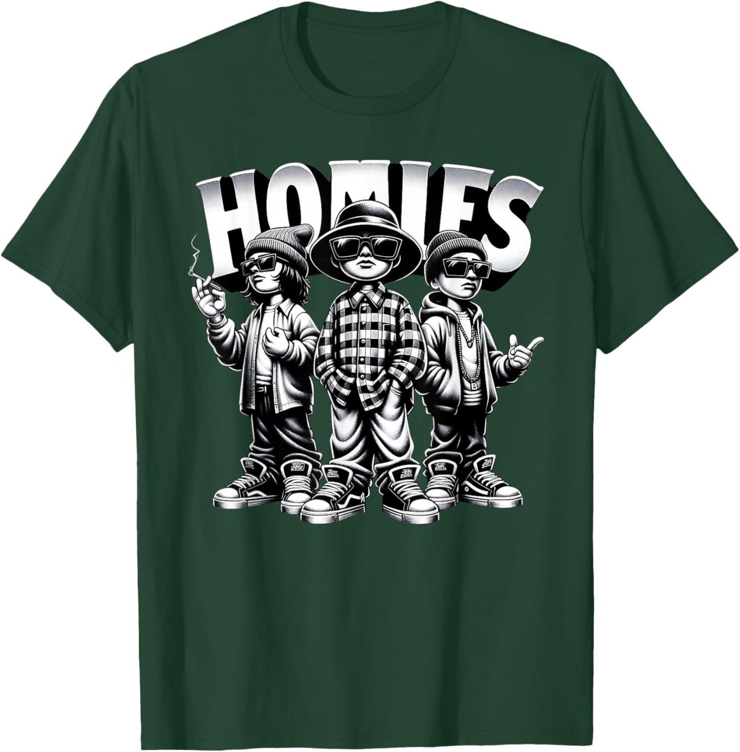 Cool Urban Cultura Chicano Latino Mexican Pride Homies T-Shirt - T-Shirt | Forest