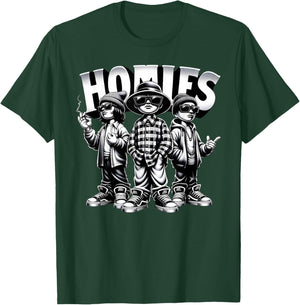 Cool Urban Cultura Chicano Latino Mexican Pride Homies T-Shirt - T-Shirt | Forest
