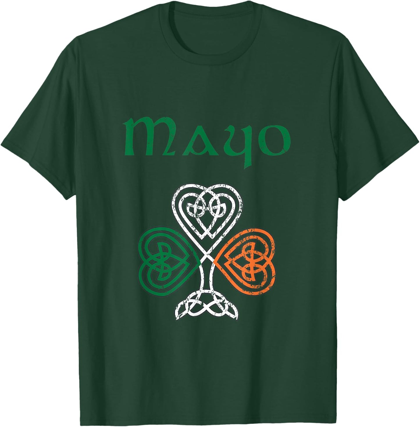 County Mayo Shamrock Ireland Flag, craic and ceol T-Shirt - T-Shirt | Forest
