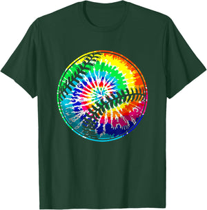 Tie Dye Funny Baseball Lover Player Outfit For Boys Youth T-Shirt - T-Shirt | Forest