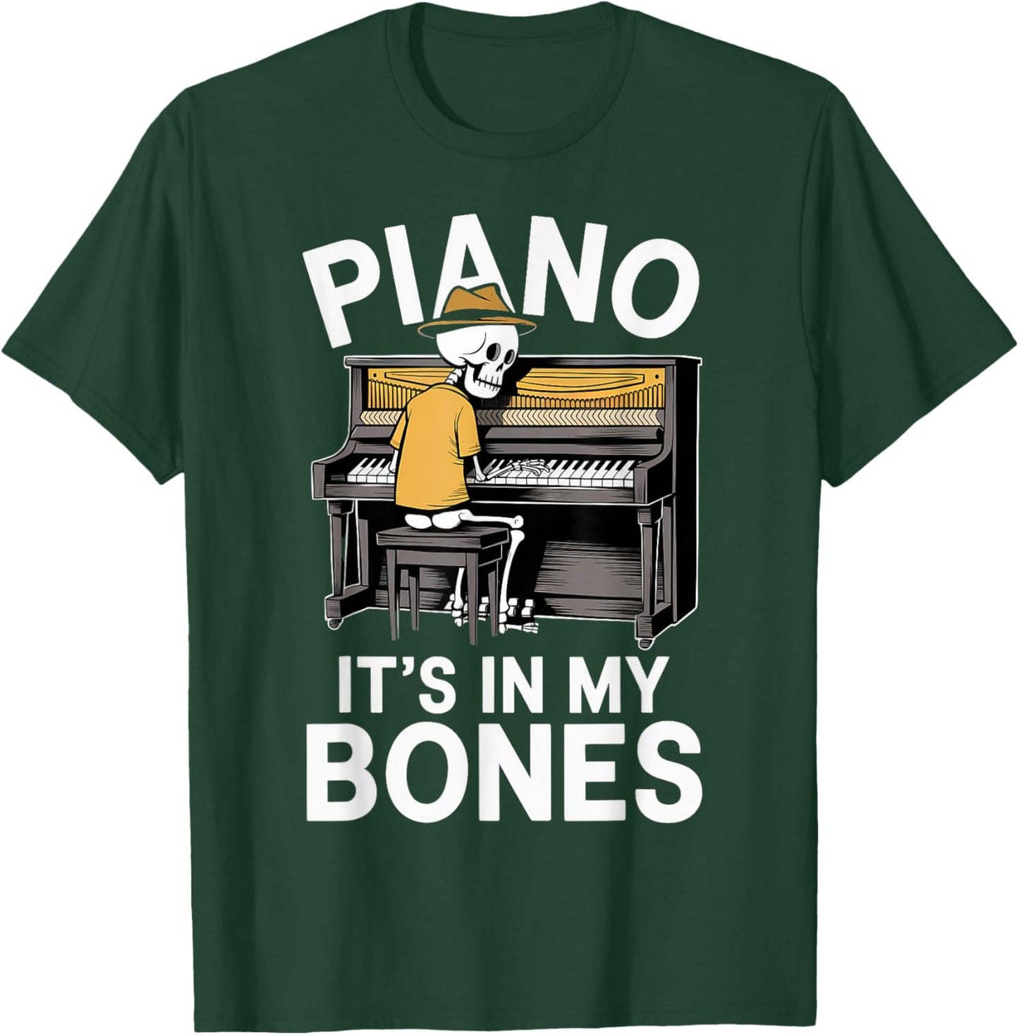 Funny Pianist Skeleton Playing Piano T-Shirt - T-Shirt | Forest