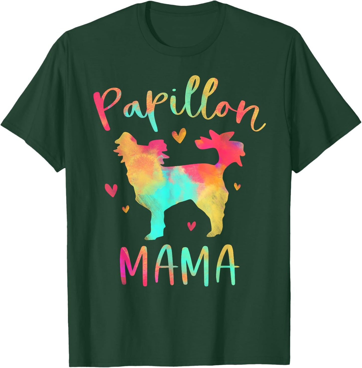 Papillon Mama Colorful Papillon Gifts Dog Mom T-Shirt - T-Shirt | Forest