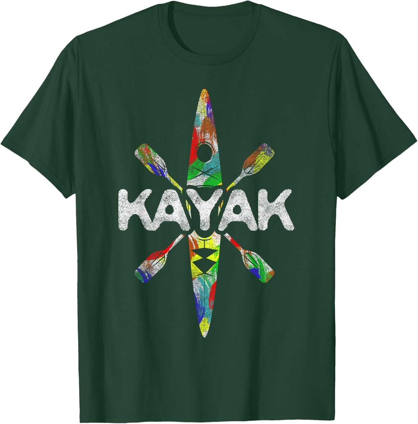 Colorful Kayak Kayaking Kayaks Canoeing Paddling Vacation T-Shirt - T-Shirt | Forest
