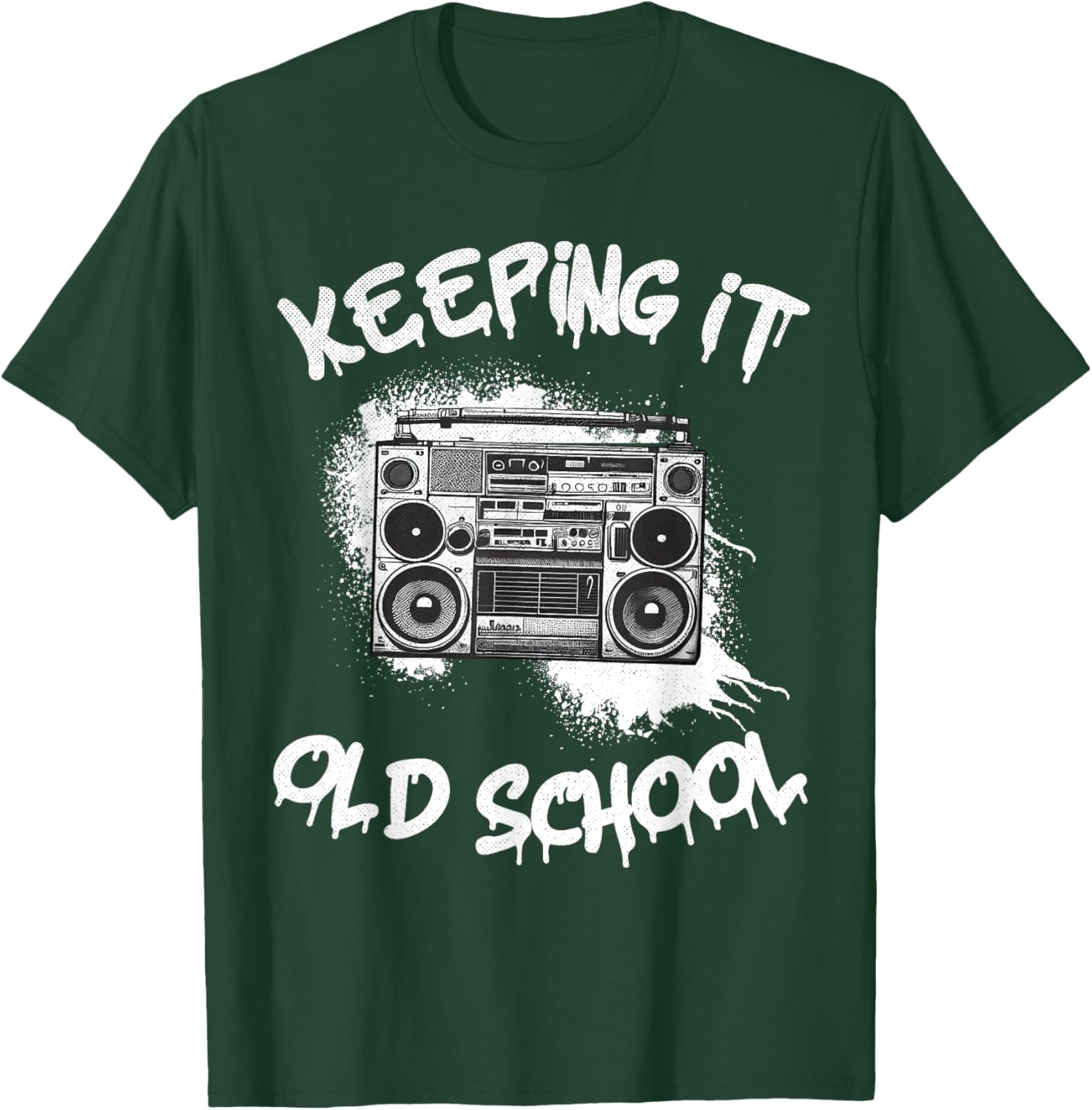Keeping it Old School Vintage Boombox 80s Hip Hop Graffiti T-Shirt - T-Shirt | Forest