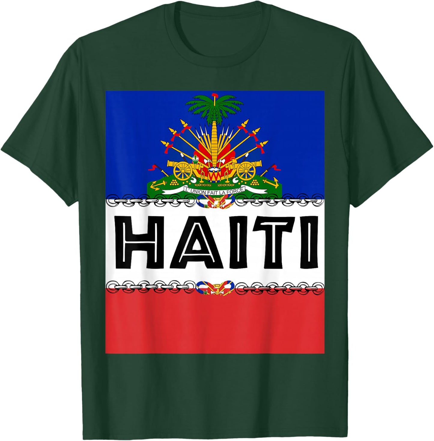 Haitian Pride for Haiti Flag Day Gift Ayiti Chains Zoe T-Shirt - T-Shirt | Forest