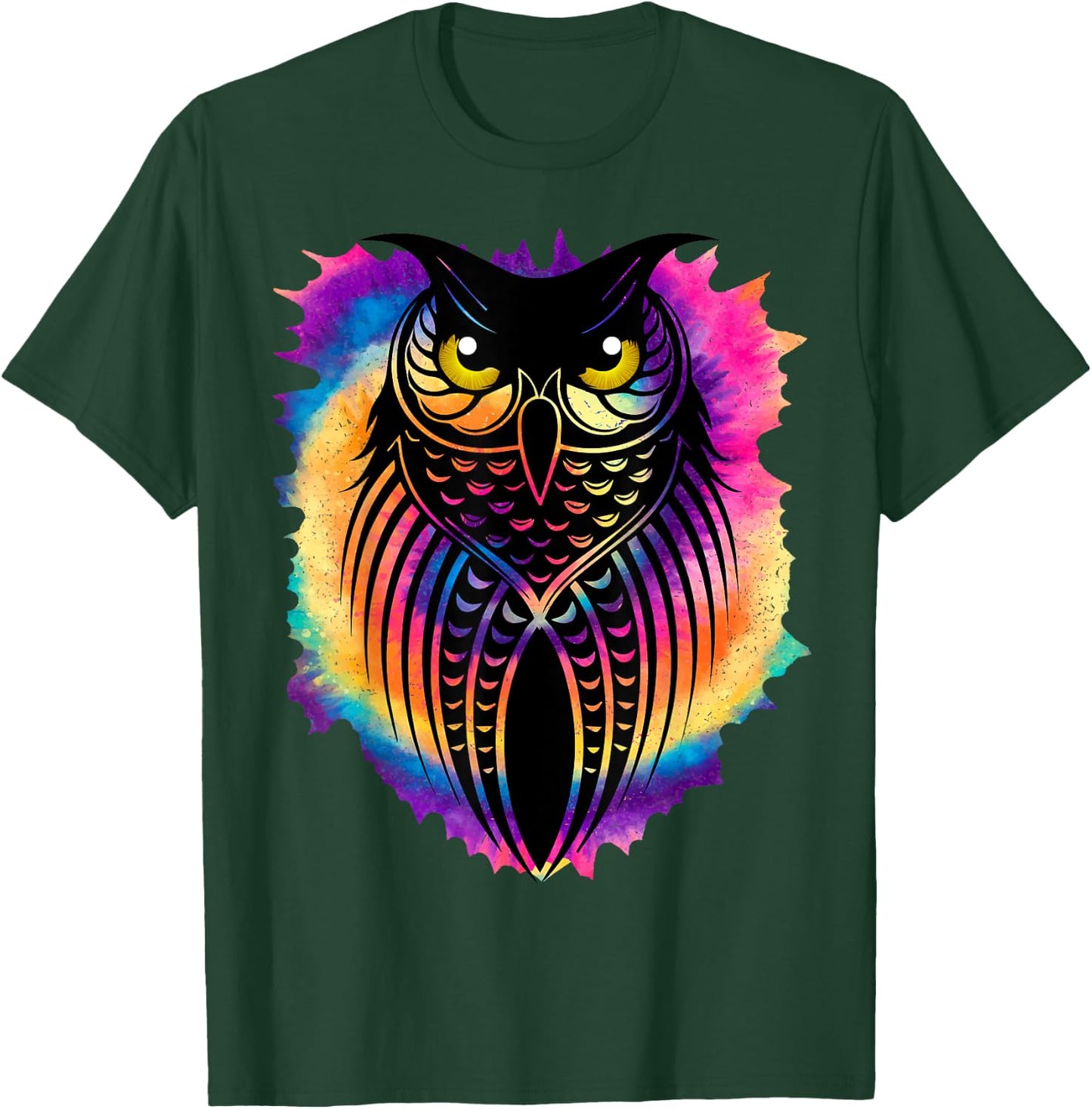 Owl Tie-Dye Graphic | Gift Bird and Owl Lovers T-Shirt - T-Shirt | Forest
