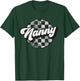Funny Retro Checkered Nanny Race Vintage Matching Family T-Shirt - T-Shirt | Forest