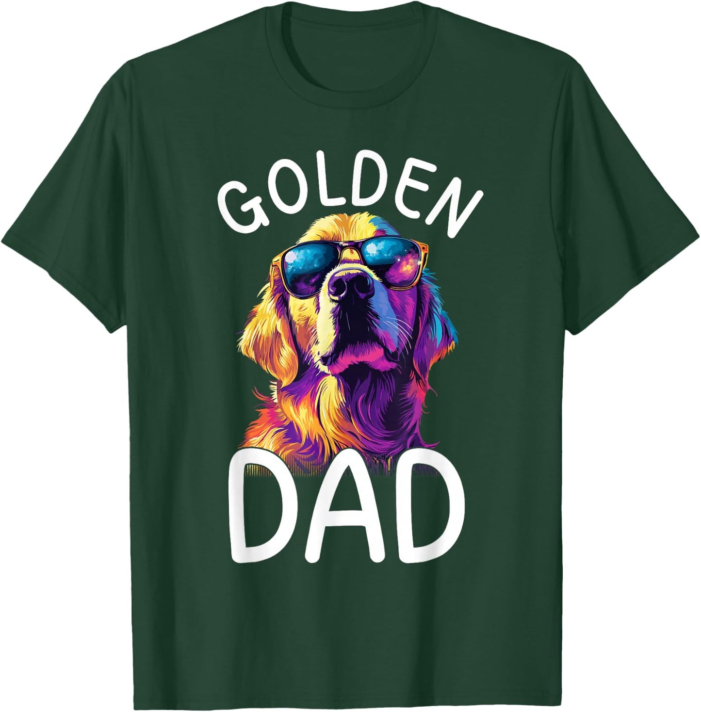 Golden Retriever Lovers Pop Art Golden Retriever Dad T-Shirt - T-Shirt | Forest