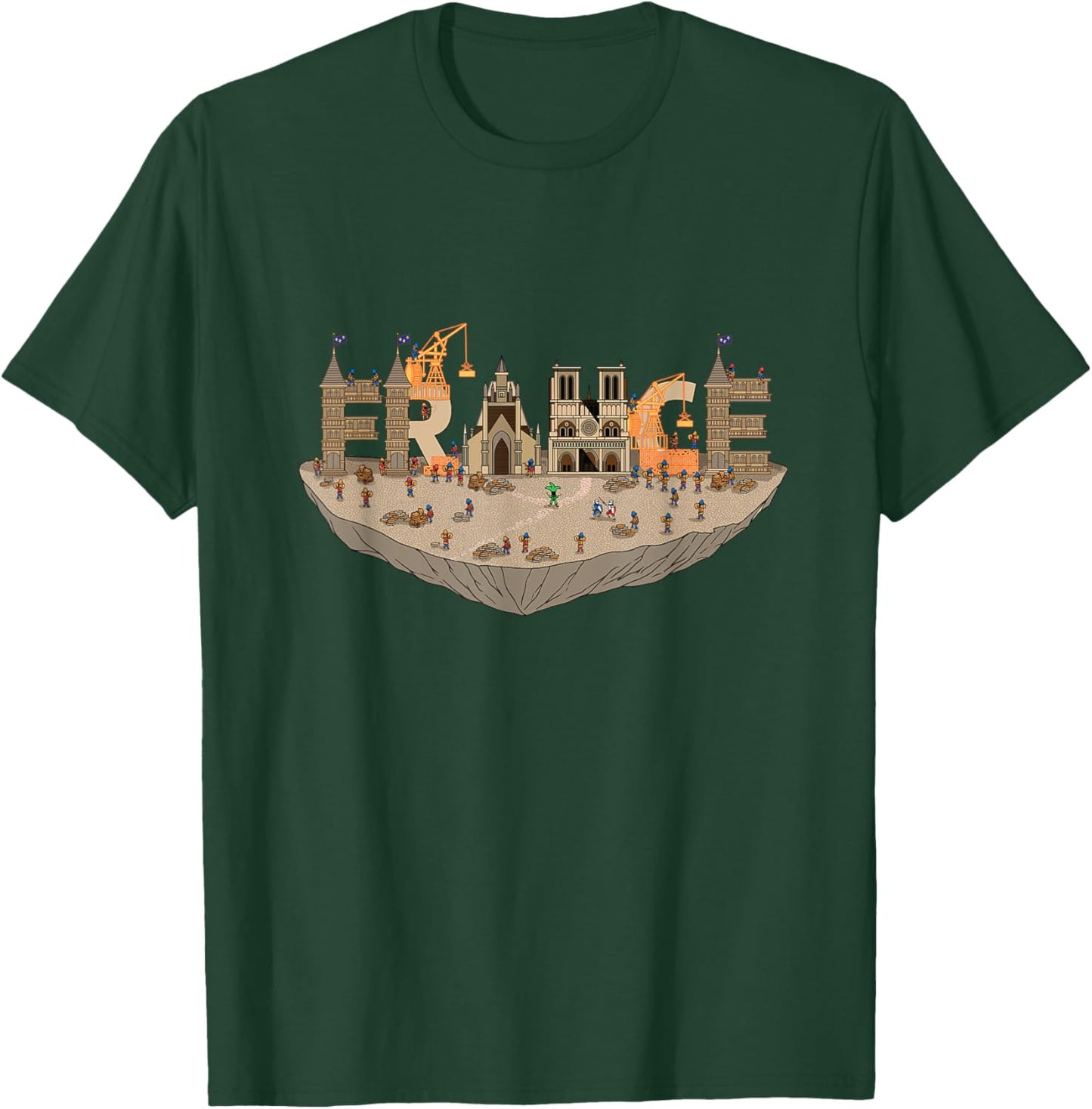 Medieval French History Lover Construction Word Art - France T-Shirt - T-Shirt | Forest
