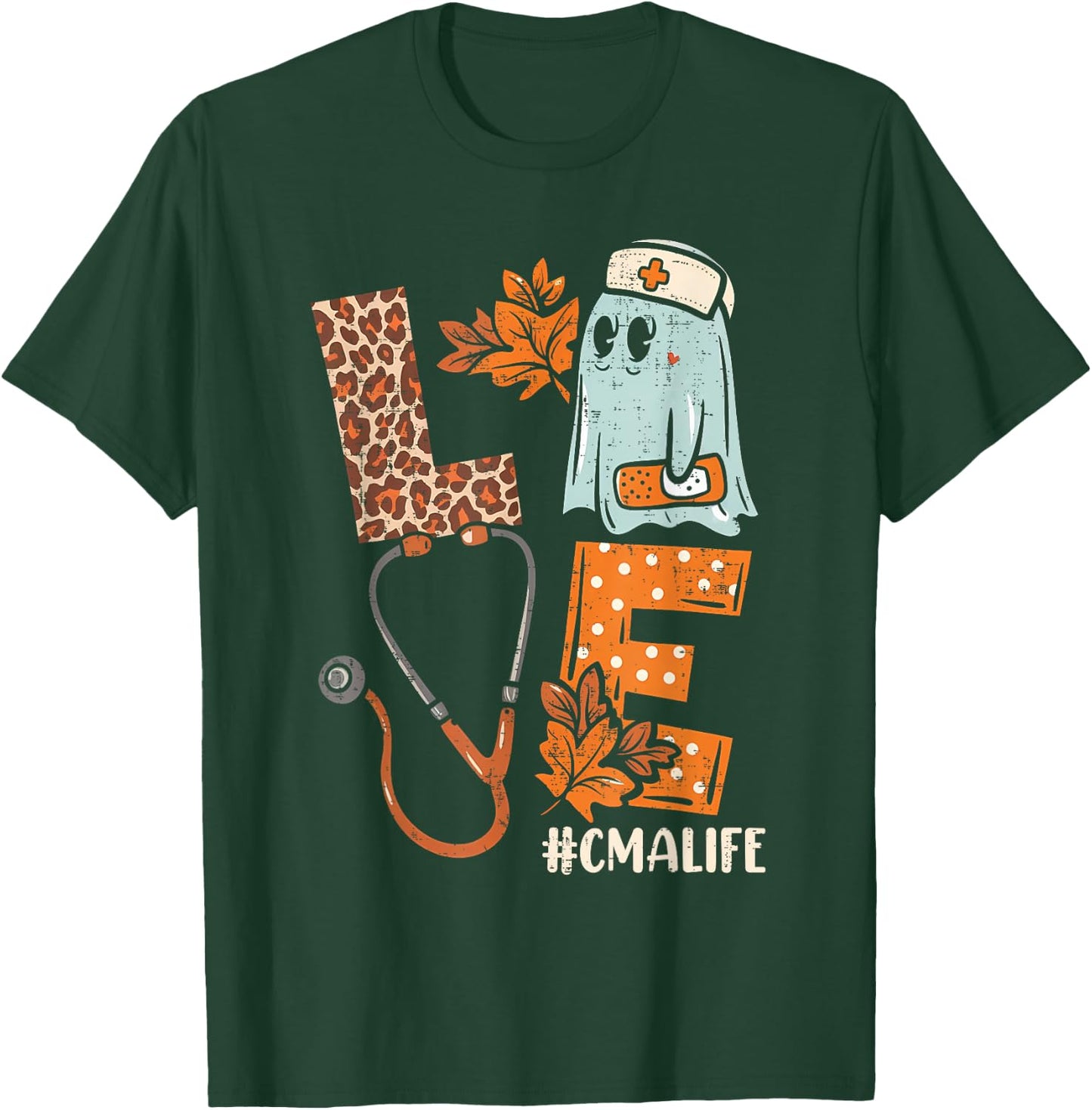 Halloween medical assistant shirts LOVE CMA life Stethoscope T-Shirt - T-Shirt | Forest