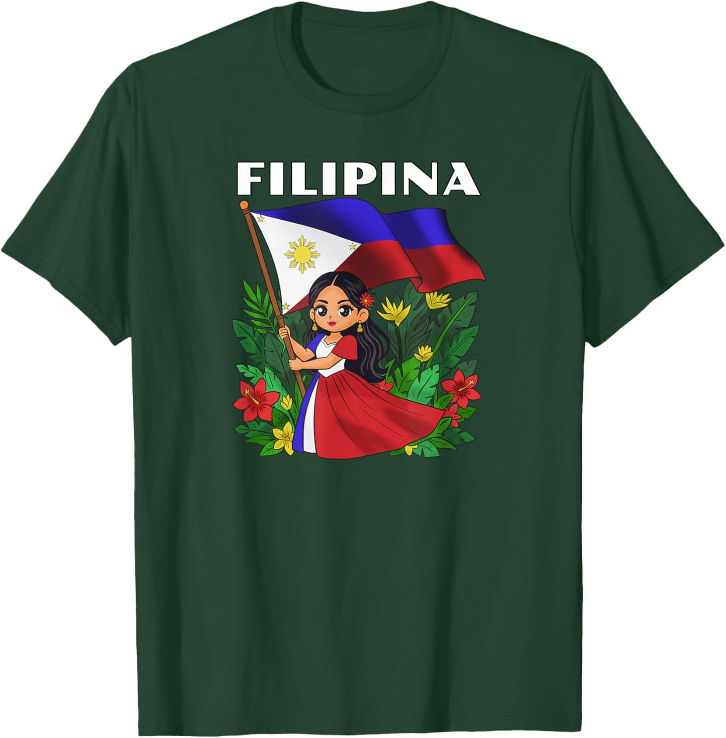 Philippines Flag Day Filipino Girl Filipina T-Shirt - T-Shirt | Forest
