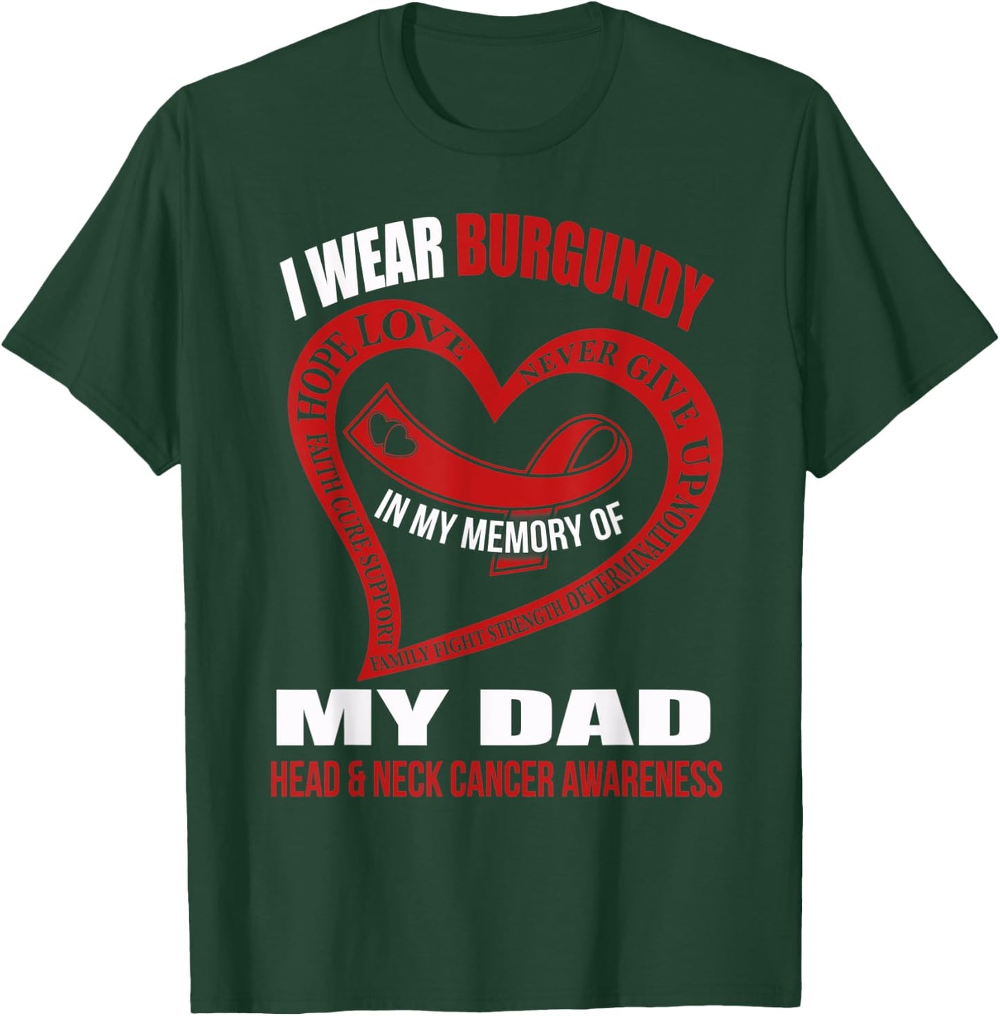 In my memory of my dad HEAD & NECK CANCER AWARENESS T-Shirt - T-Shirt | Forest