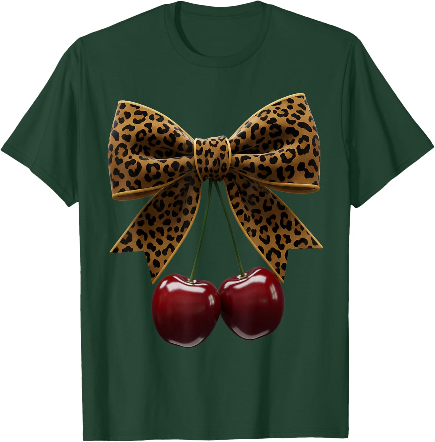 Cherry Bow Coquette Red Cherries Fruits T-Shirt - T-Shirt | Forest